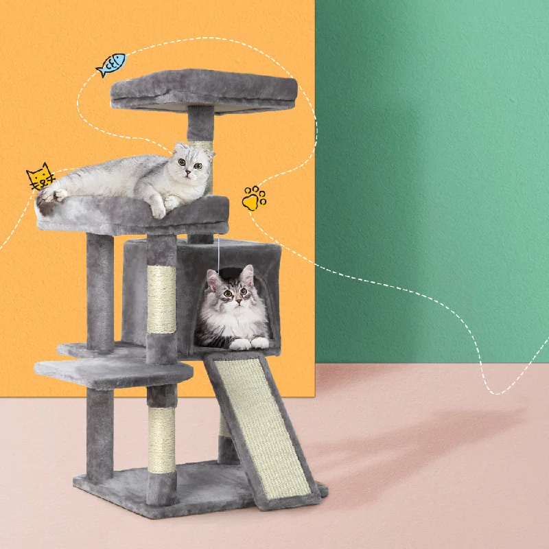 103cm Cat Tree With Plush Cat Beds