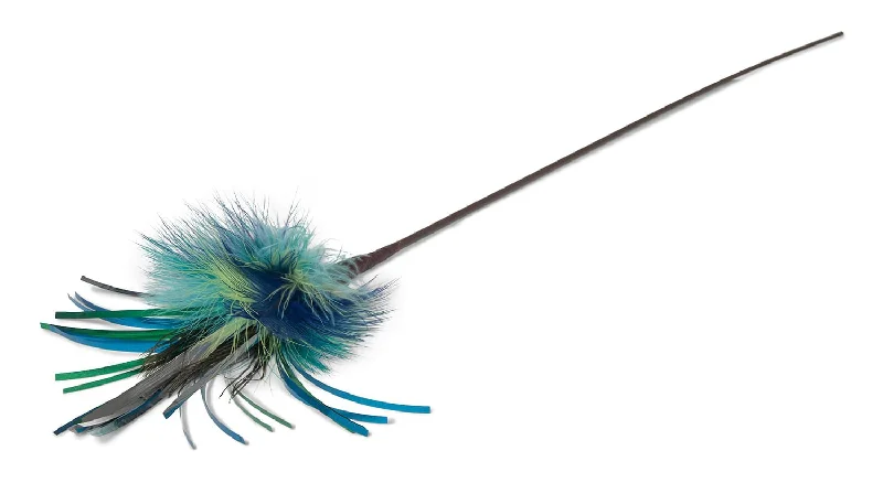 36" Long Peacock Sparkler Teaser Wand Cat Toy