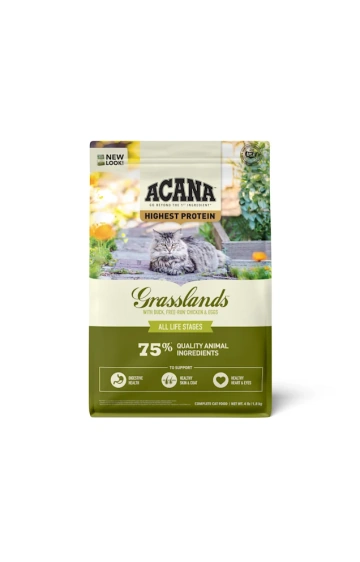 ACANA Grain-Free Grasslands Chicken Duck Turkey Fish and Quail Dry Cat Food