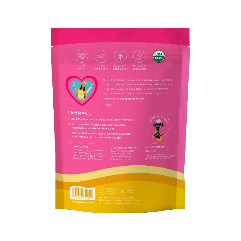 Ava's Pet Palace Organic Baked Dog Treats - Gone Bananas