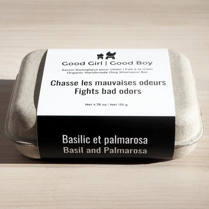 Basil and Palmarosa Organic Dog Shampoo Bar