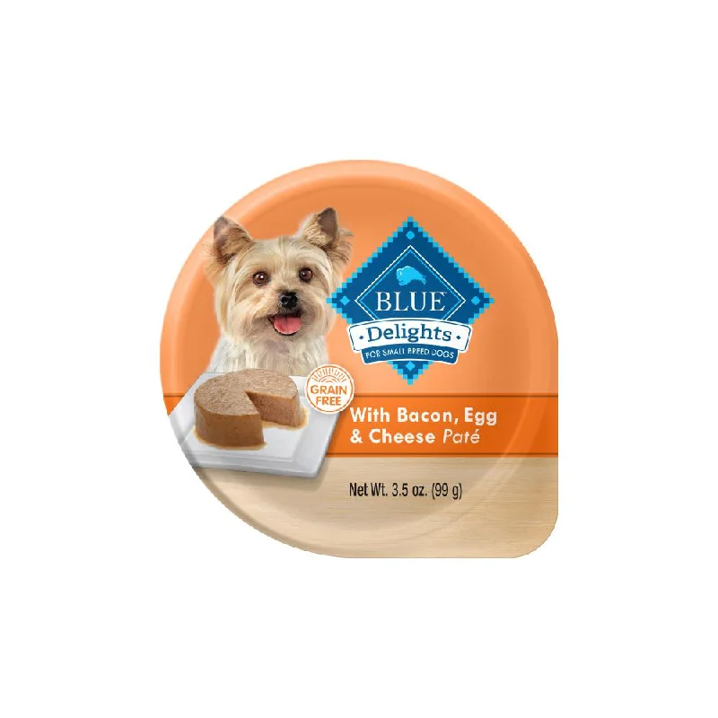 Blue Buffalo Blue Delights Small Breed Bacon, Egg & Cheese Breakfast Bites Pate Dog Food Cup (3.5-oz, single cup)