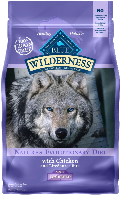 Blue Buffalo Wilderness Grain Free Chicken High Protein Recipe Toy Breed Adult Dry Dog Food