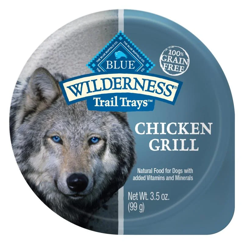 Blue Buffalo Wilderness Trail Trays Chicken Grill Dog Food Cup (3.5-oz, case of 12)