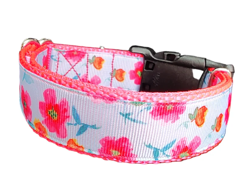 Bright Flowers Nylon Dog Collar