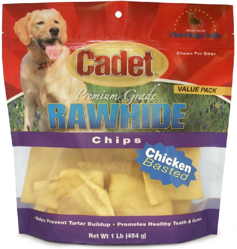 Cadet Rawhide Chicken Flavor Chips for Dogs (1-lb)