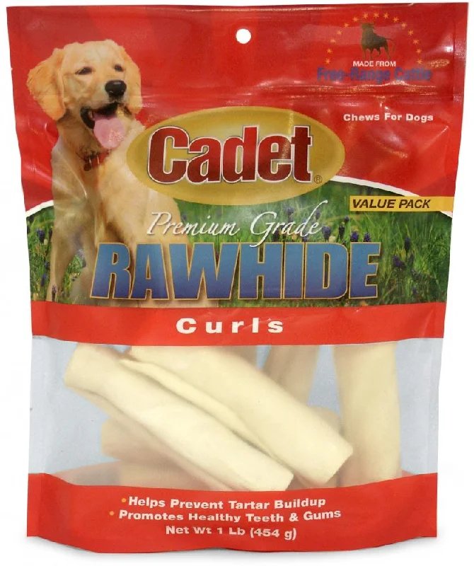 Cadet Rawhide Natural Flavor Curls for Dogs (1-lb)