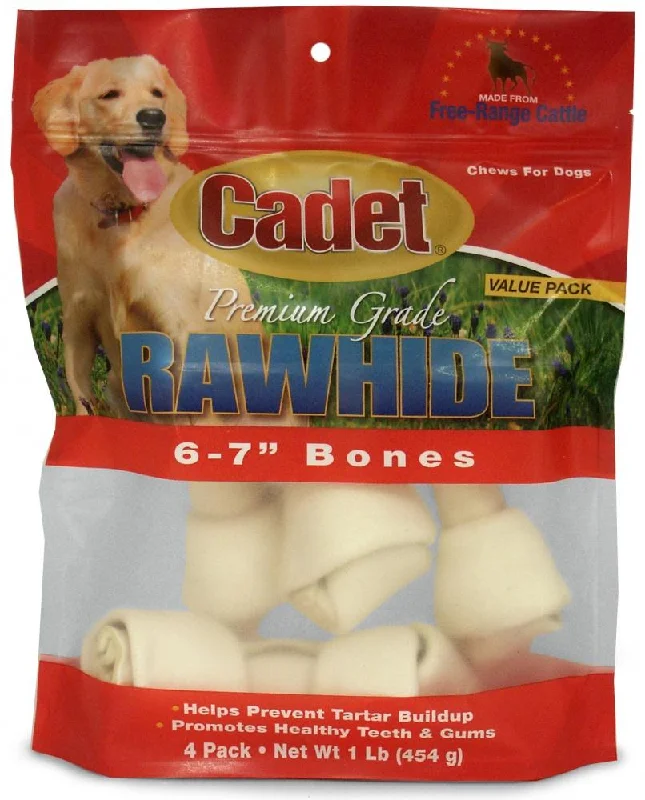 Cadet Rawhide Natural Flavor Knotted Bones for Dogs (1-lb)