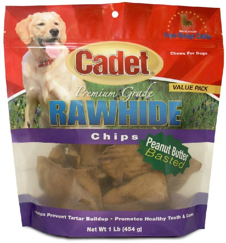 Cadet Rawhide Peanut Butter Chips for Dogs (1-lb)