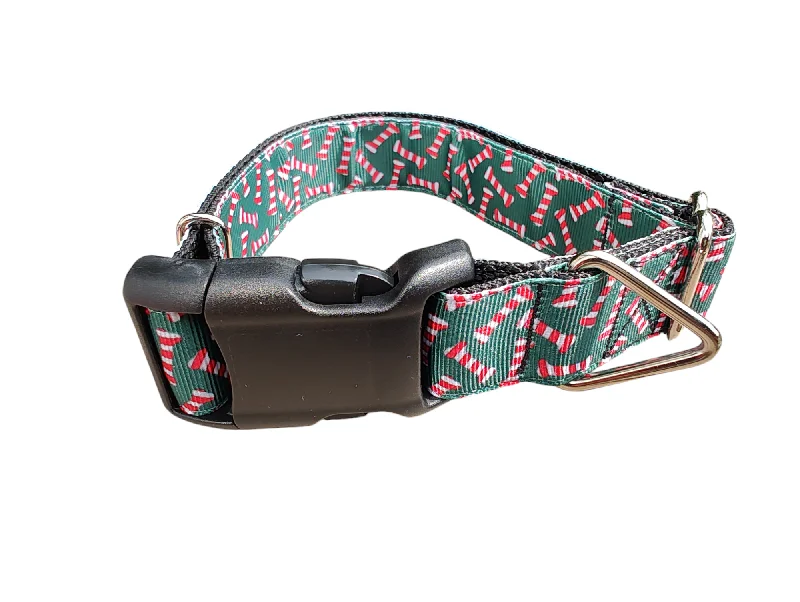 Candy Cane Bones Christmas Nylon Dog Collar