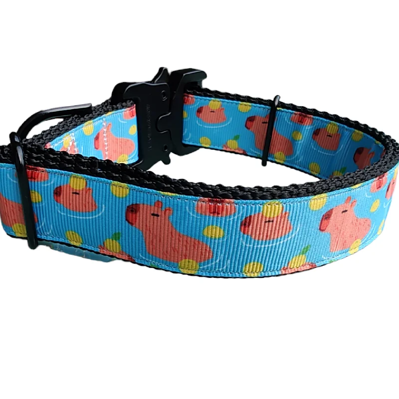 Capybara Nylon Dog Collar