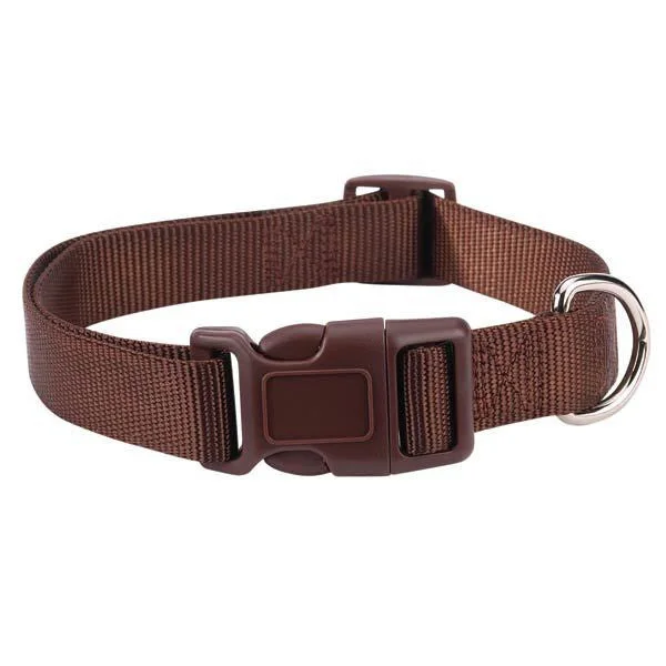 Chocolate Brown Fashion Nylon Adjustable Dog Collar