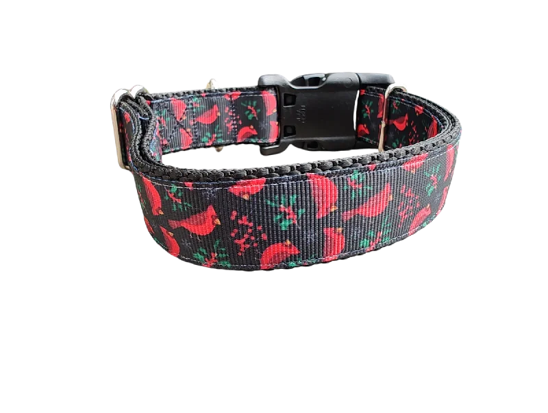 Christmas Cardinal Nylon Dog Collar