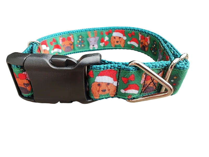 Christmas Pups Nylon Dog Collar