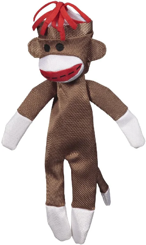 JW Pet Crackle Heads Canvas Monkey Medium Dog Toy