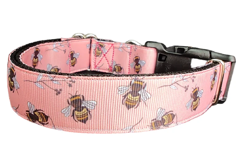 Coral Bees Nylon Dog Collar