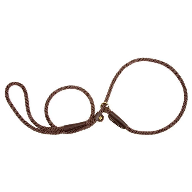 Dark Brown Small Mendota British Style Slip Lead 3/8 x 6 Ft