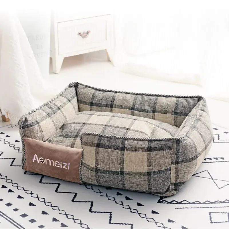 Dog Bed with Washable Plus Velvet Mat