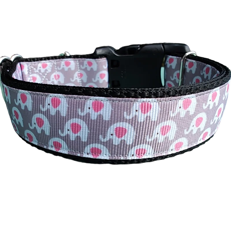 Elephants Nylon Dog Collar