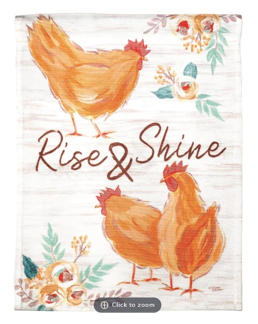 FLAG CHICKENS RISE & SHINE 13X18