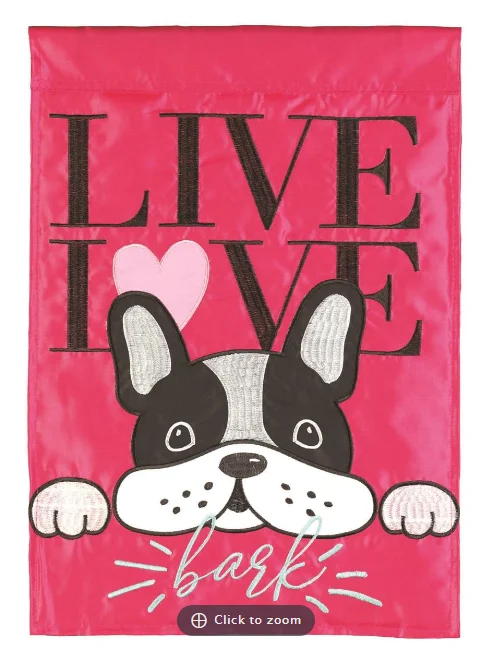 FLAG LIVE LOVE BARK 13X18