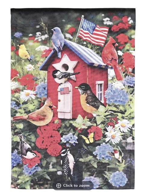 FLAG PATRIOTIC BIRDHOUSE 13X18