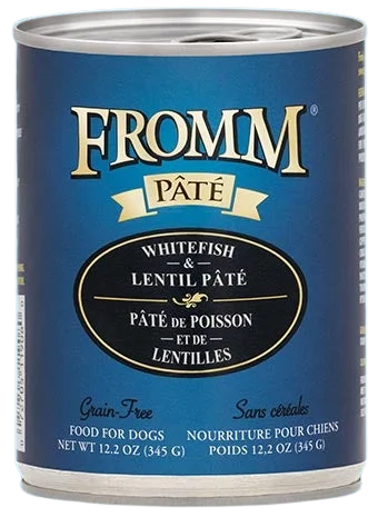 Fromm Grain Free Whitefish & Lentil Pate Canned Wet Food for Dogs