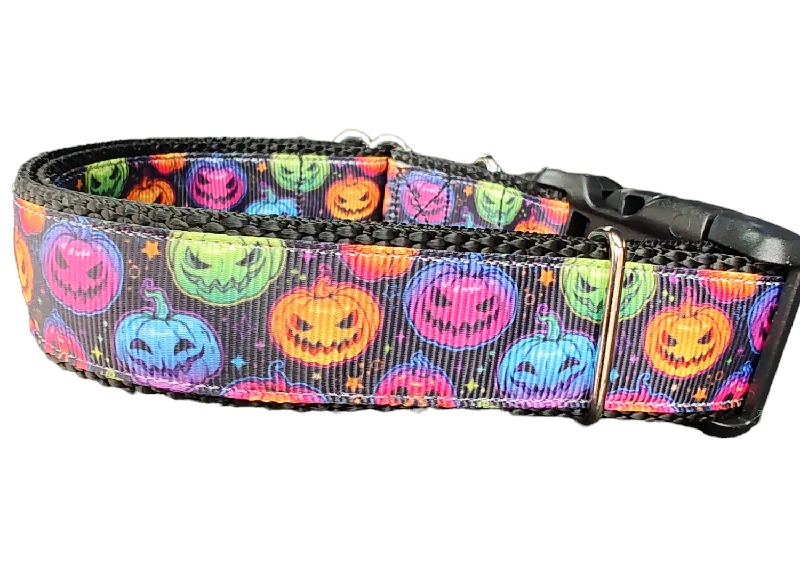 Halloween Colorful Jack O Lanterns Nylon Dog Collar