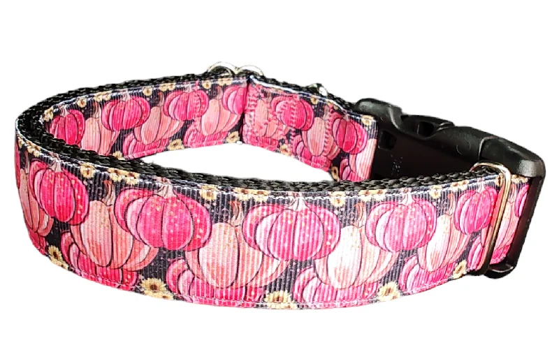 Halloween Pink Pumpkins Nylon Dog Collar