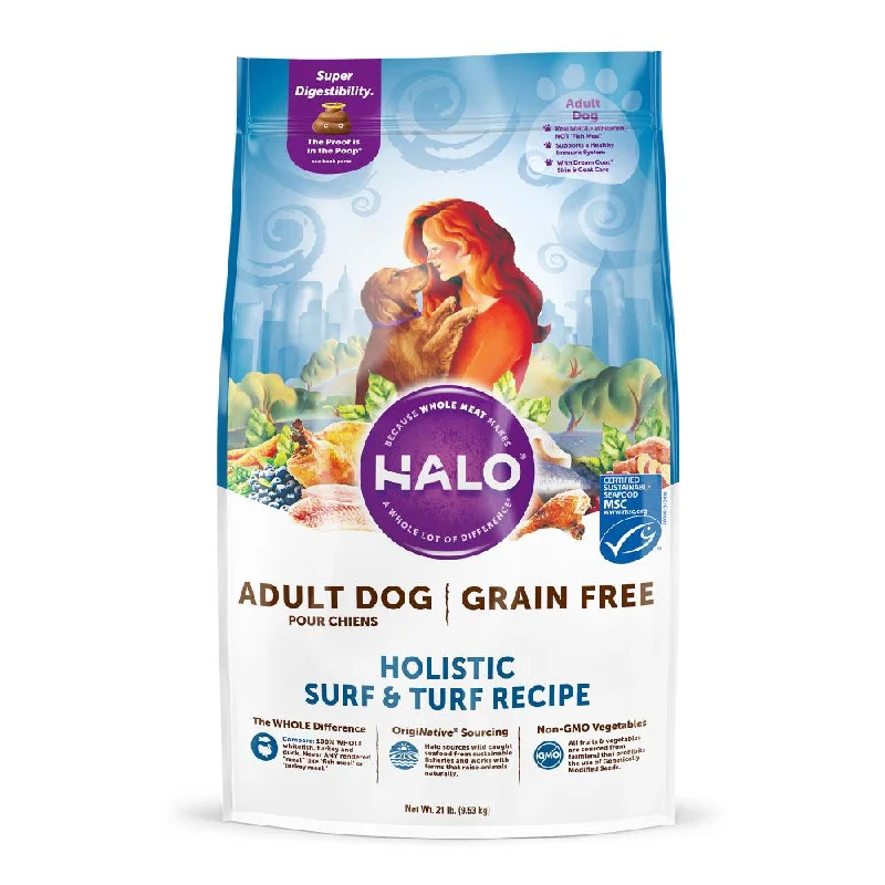 Halo Adult Grain Free Holistic Surf & Turf Recipe Dry Dog Food