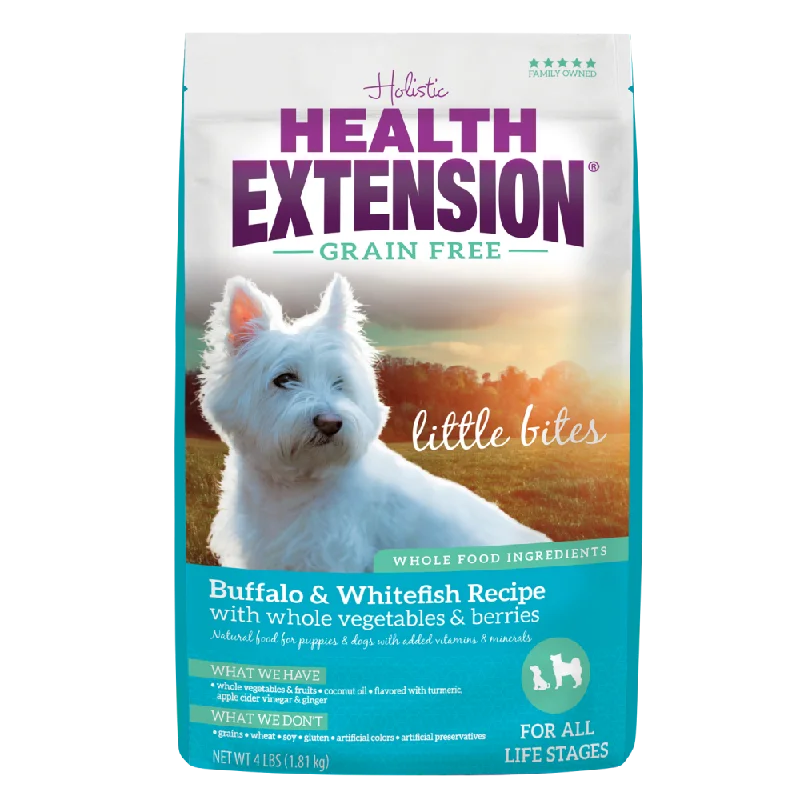 Health Extension Grain Free Buffalo and Whitefish Little Bites Recipe Dry Dog Food