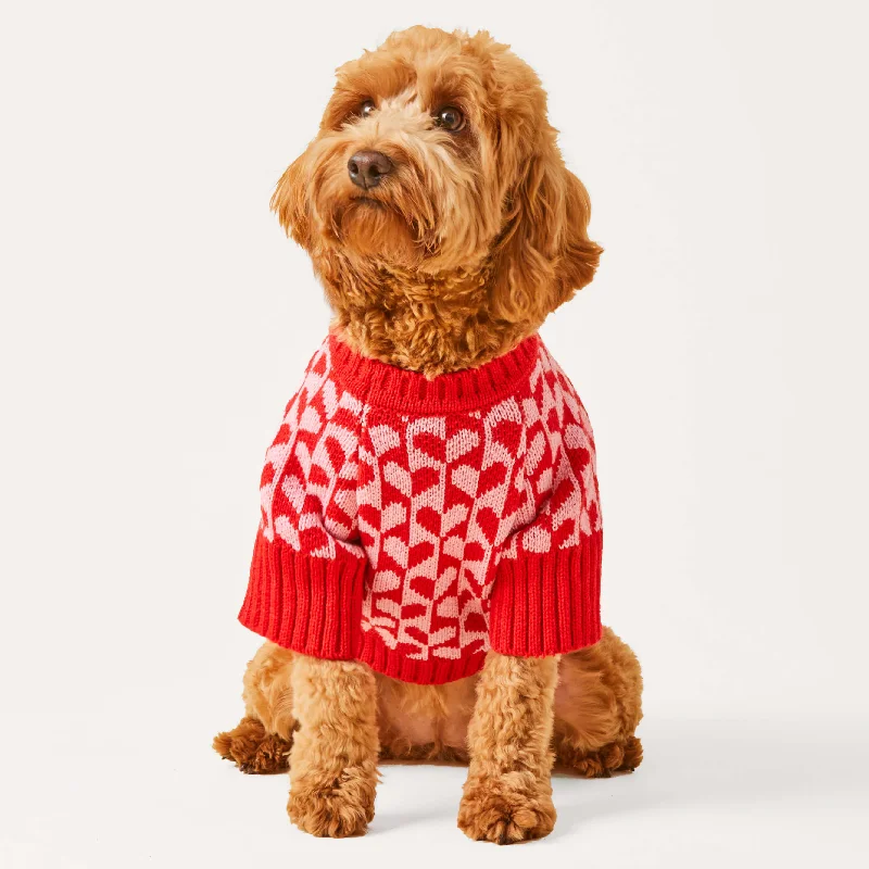 Heart Stripe Dog Sweater