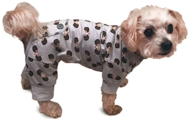 Light Gray Hedgehog Dog Pajamas