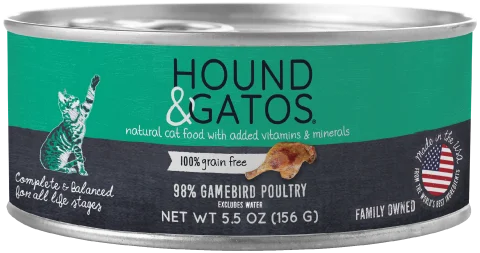 Hound & Gatos Grain Free Gamebird Poultry Canned Cat Food