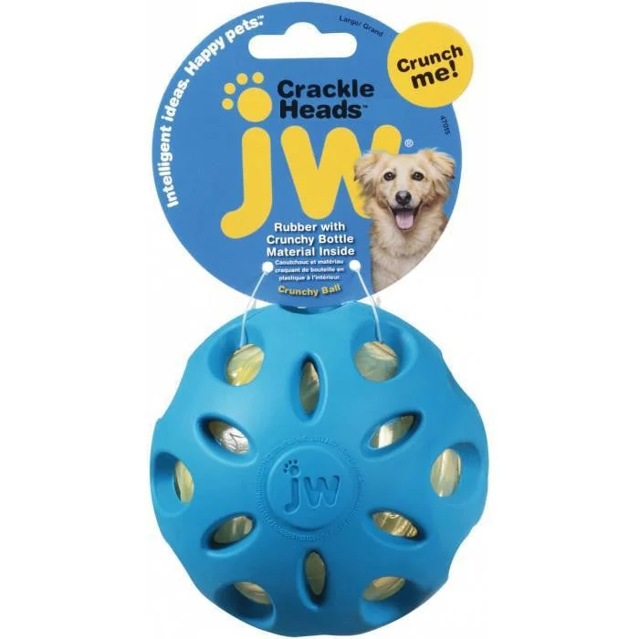 JW Pet Medium Crackle Heads Crackle Ball Dog Toy