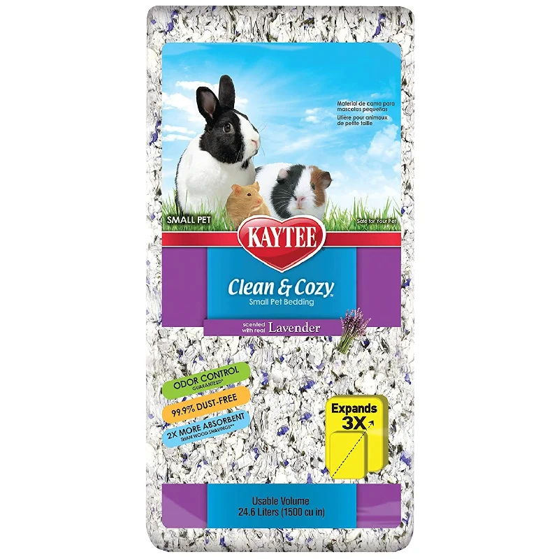 Kaytee 100509425 Clean & Cozy Small Pet Bedding, Lavender, Expands to 1500 Cu.In.