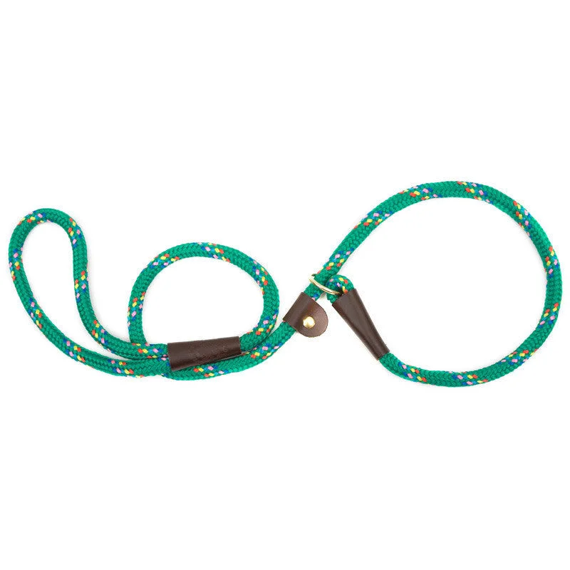 Kelly Green Confetti Large Mendota British Style Slip Lead 1/2 x 6 Ft