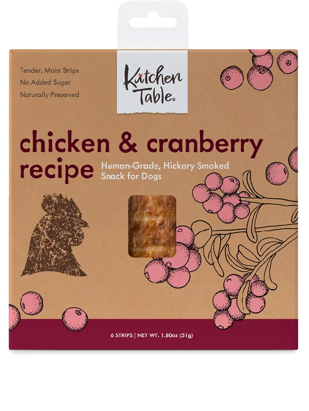 Kitchen Table Chicken & Cranberry Recipe Smoked Strips For Dogs