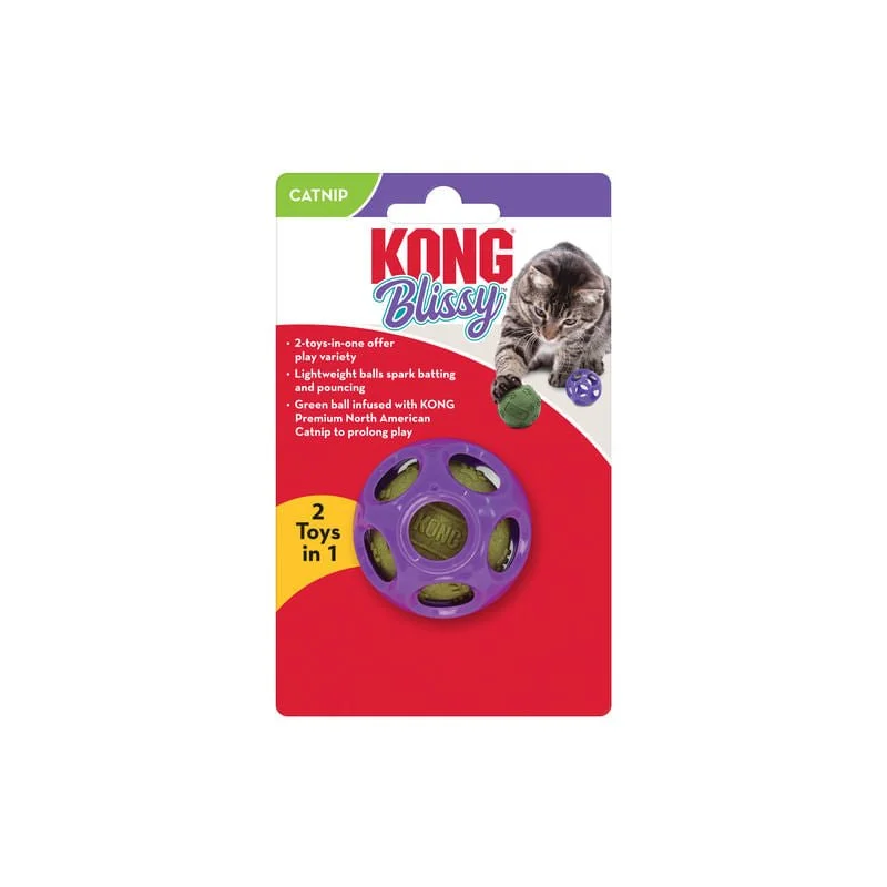 KONG Blissy Moon Ball with Catnip, Purple