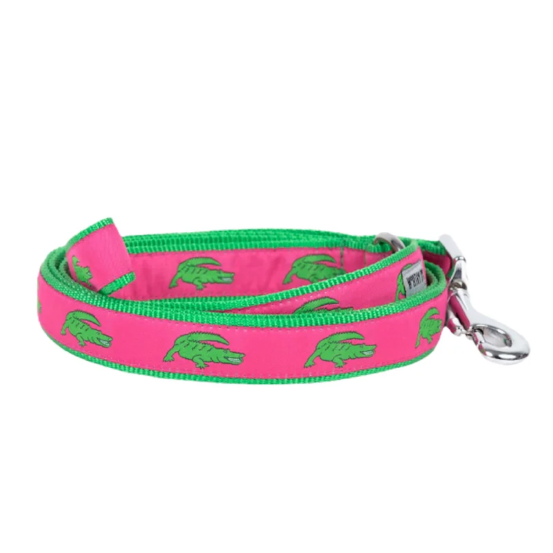 Leash | Alligators Pink & Lime