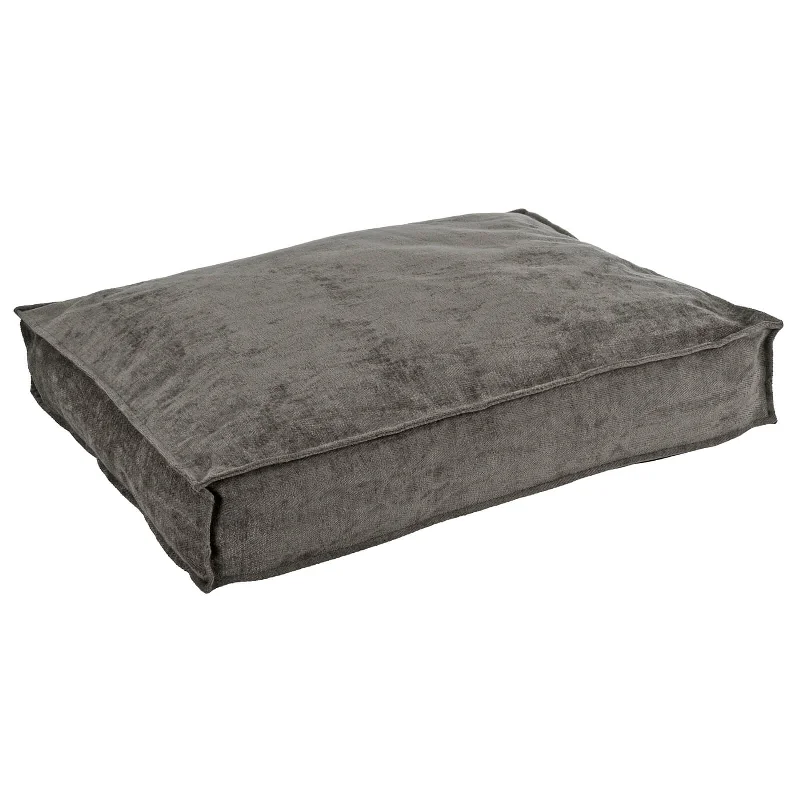 Luxury Pet Bed Dog Mattress Soft Fill Grey Chenille Fabric