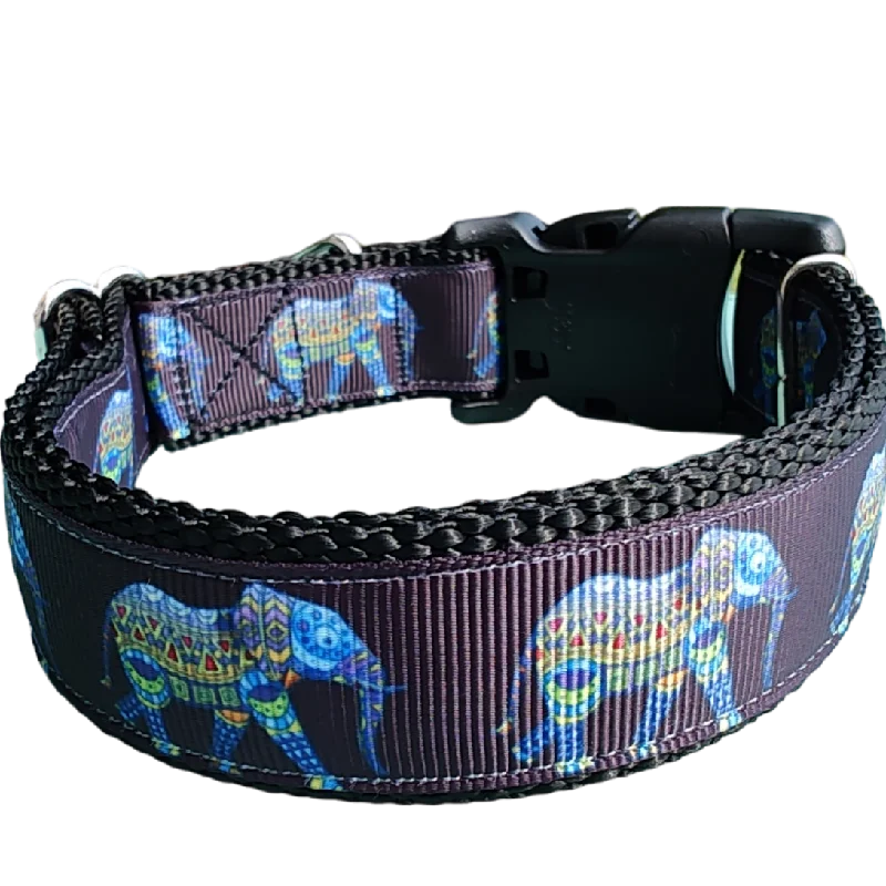 Mandala Elephant Nylon Dog Collar