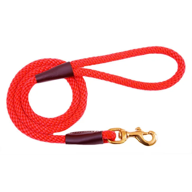 Mendota Red Snap Leash 1/2 x 6 Ft