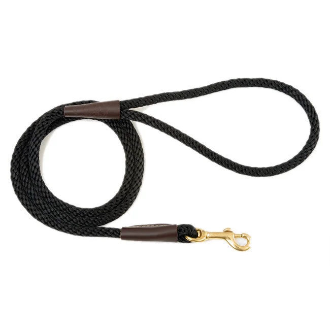 Mendota Small Black Snap Leash 3/8 x 4 Ft