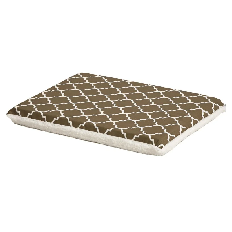 MidWest 40742T-FBR Defender Teflon/Fleece Reversible Crate Pad, Brown Geo, 42"