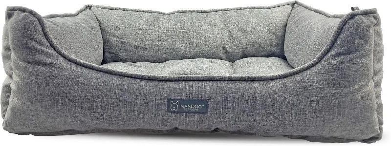 Nandog Gray Poplin Dog Bed