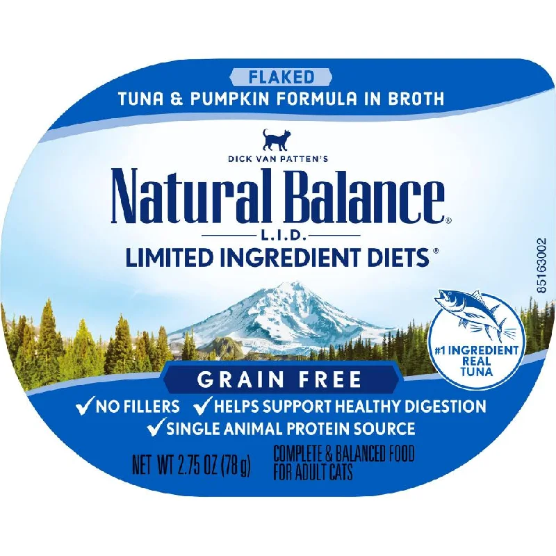 Natural Balance L.I.D. Limited Ingredient Diet Flaked Tuna & Pumpkin in Broth Cat Food Cup