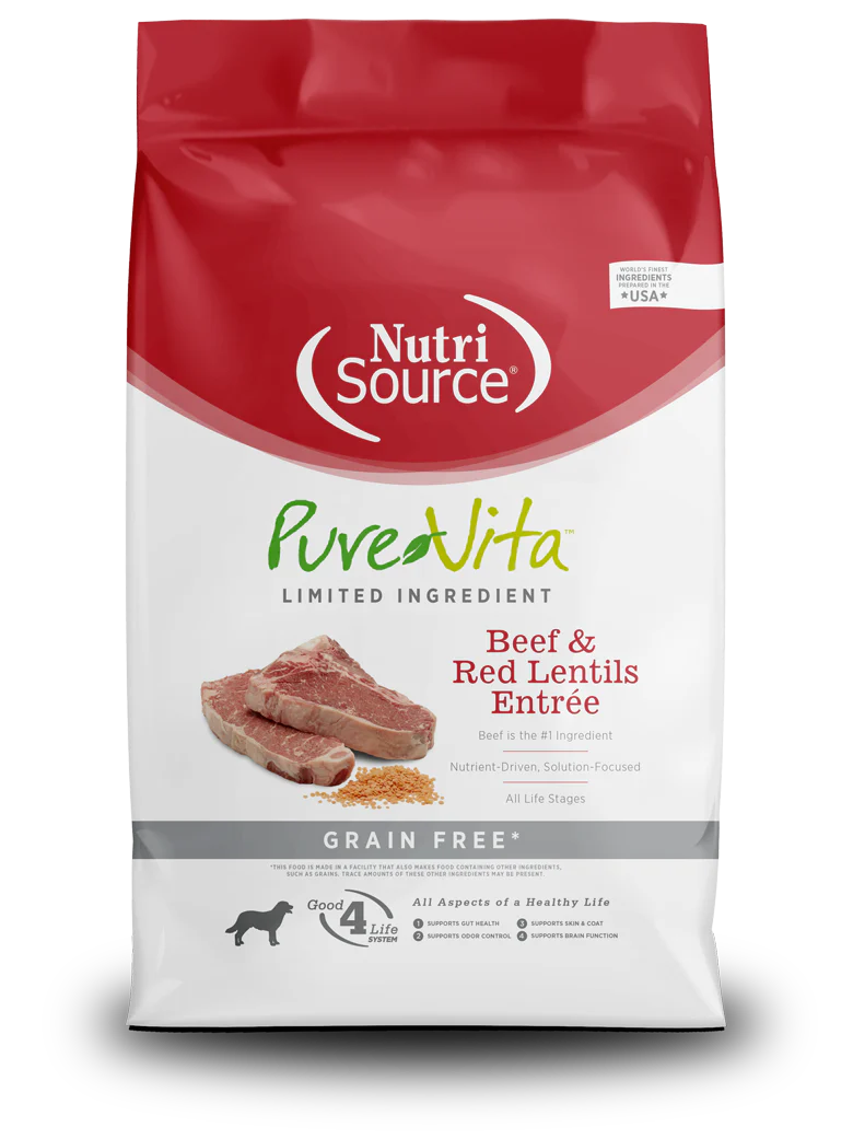 NutriSource® PureVita™ Limited Ingredient Beef & Red Lentils Entrée Dog Food