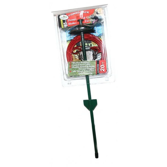 Omnipet Dome Stake And 20ft Cable Combo