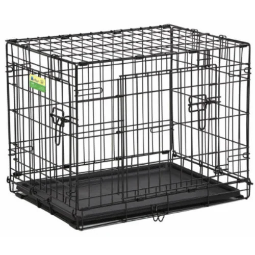 Pet Expert PE-824DD Home Training Double Door Folding Dog Crate, 24"